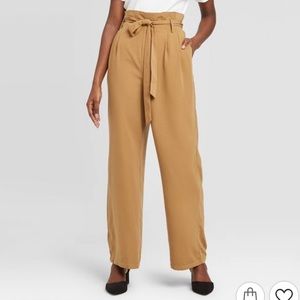 High Rise Ankle Length Paperbag Pants